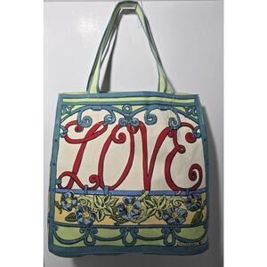 Brighton A Winter’s Love Tote Canvas Hand Sketched T Clancy Large NWOT